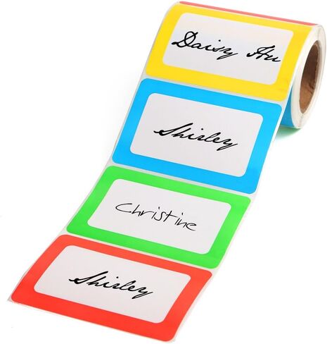 ملصقات FANGTEK ملونة سادة مقاس 3 1/2 × 2 1/4، 200 ملصق. in Kuwait