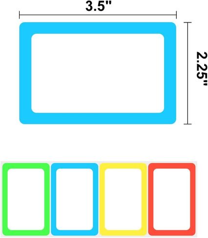 ملصقات FANGTEK ملونة سادة مقاس 3 1/2 × 2 1/4، 200 ملصق. in Kuwait