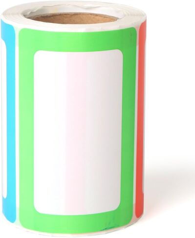 ملصقات FANGTEK ملونة سادة مقاس 3 1/2 × 2 1/4، 200 ملصق. in Kuwait