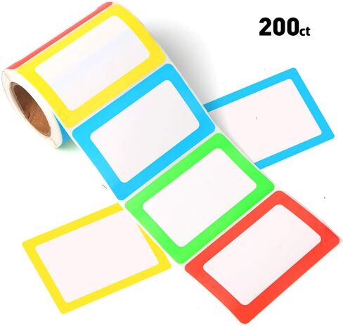 ملصقات FANGTEK ملونة سادة مقاس 3 1/2 × 2 1/4، 200 ملصق. in Kuwait