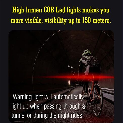 Smart Bike Tail Light with Turn Signals Waterproof Rear Horn & Anti-theft Alarm, Auto ON/Off Rechargeable Brake Wireless Remote Control in Saudi Arabia