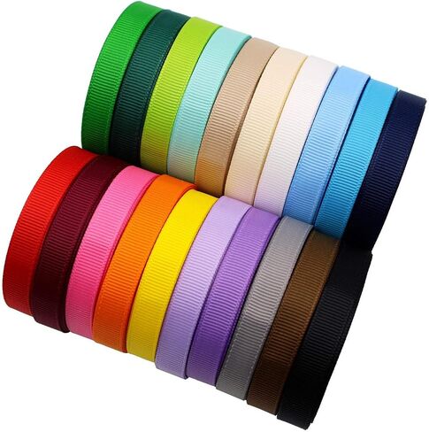3/8 Inches Grosgrain Ribbons Fabric Ribbons, 20 Colors*2 Yards Each Total 40 Yards, Boutique Ribbons for Gifts Wrapping, DIY Bow Hair Accessories in Kuwait