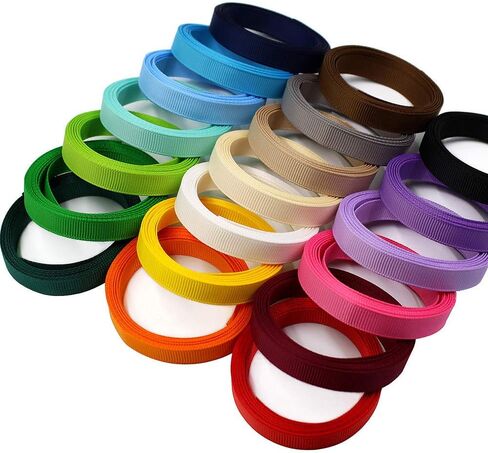3/8 Inches Grosgrain Ribbons Fabric Ribbons, 20 Colors*2 Yards Each Total 40 Yards, Boutique Ribbons for Gifts Wrapping, DIY Bow Hair Accessories in Kuwait