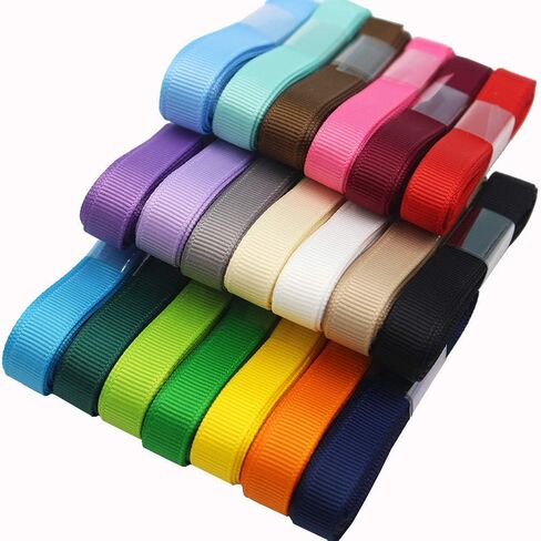 3/8 Inches Grosgrain Ribbons Fabric Ribbons, 20 Colors*2 Yards Each Total 40 Yards, Boutique Ribbons for Gifts Wrapping, DIY Bow Hair Accessories in Kuwait