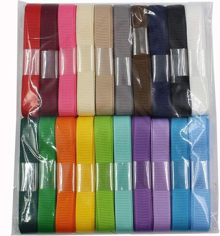 3/8 Inches Grosgrain Ribbons Fabric Ribbons, 20 Colors*2 Yards Each Total 40 Yards, Boutique Ribbons for Gifts Wrapping, DIY Bow Hair Accessories in Kuwait