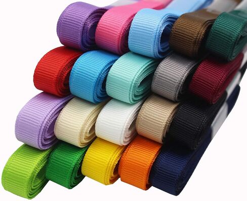 3/8 Inches Grosgrain Ribbons Fabric Ribbons, 20 Colors*2 Yards Each Total 40 Yards, Boutique Ribbons for Gifts Wrapping, DIY Bow Hair Accessories in Kuwait