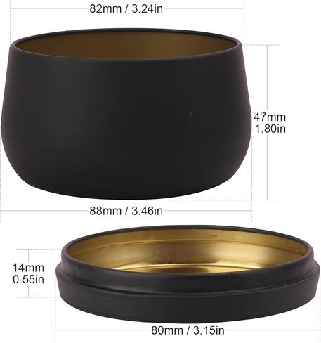 24 عبوة من علب الشموع السوداء سعة 236 مل من جينهاكون، علب صنع الشموع السائبة، برطمانات الشموع، حاويات الشموع لصنع الشموع in Kuwait