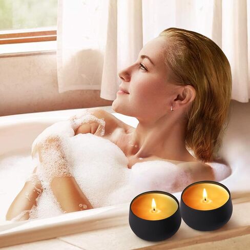 24 عبوة من علب الشموع السوداء سعة 236 مل من جينهاكون، علب صنع الشموع السائبة، برطمانات الشموع، حاويات الشموع لصنع الشموع in Kuwait