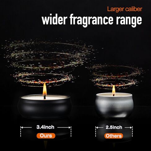 opeshar ترقية 24 قطعة 4oz علب الشموع ذات العيار الكبير باللون الأسود غير اللامع، برطمانات الشموع الفارغة، حاوية مستديرة مع أغطية، تتضمن فتائل مقطوعة مسبقًا، ملصقات فتائل، حامل فتائل لصنع الشموع بنفسك in Kuwait