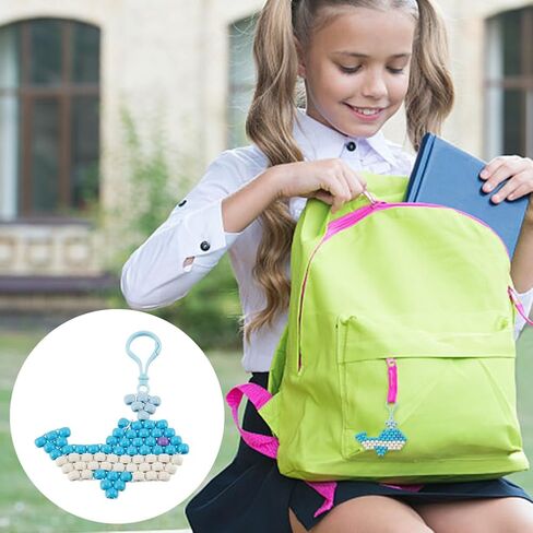 ORIGACH 10set Ocean Theme Bead Pets Keychain, 700Pcs Pony Beads Multicolor Bead Pets Kit with Keychains, Needles, Elastic String and Storage Box for Kids Beginners with Instruction in Saudi Arabia