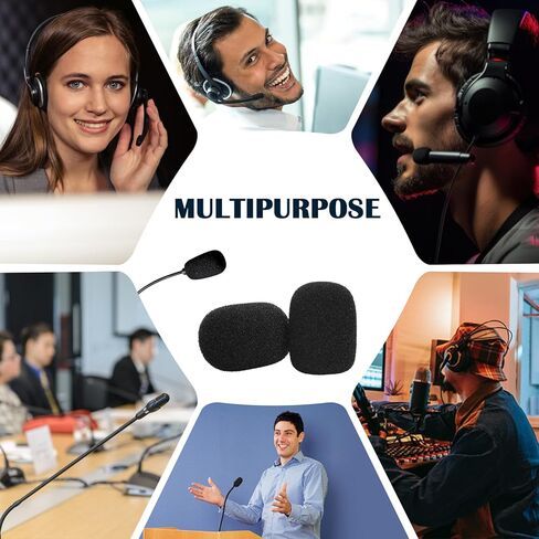 15 قطعة صغيرة الحجم من الإسفنج للزجاج الأمامي لسماعات الرأس أغطية ميكروفون من الإسفنج الصغير للميكروفونات لسماعات طية صدر السترة وميكروفونات Lavalier لتقليل الضوضاء (أسود) in Kuwait