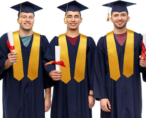 SATINIOR Graduation Stole for Academic Commencement Unisex Adult Plain Choir Stole (Gold) in Saudi Arabia