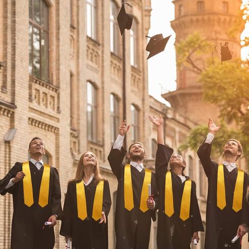 SATINIOR Graduation Stole for Academic Commencement Unisex Adult Plain Choir Stole (Gold) in Saudi Arabia