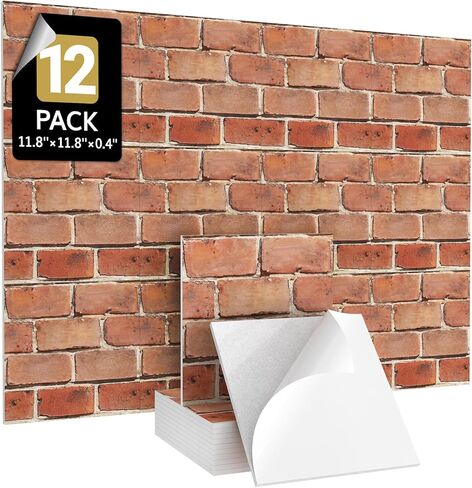 12 حزمة من الألواح الصوتية ذاتية اللصق، TONOR مقاس 12 بوصة × 12 بوصة × 0.4 بوصة لوحات كبيرة مقاومة للصوت للجدران، لوحة جدارية معالجة عازلة للصوت وبطانة ممتصة للصوت لاستوديو المكتب المنزلي in Kuwait