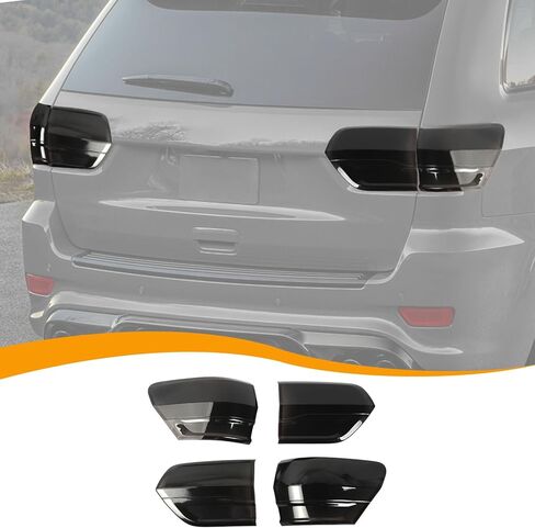 Hoolcar Tail Light Lamp Cover Guard Taillight Trim Bezel Frame Decor Exterior Accessories Compatible with Jeep Grand Cherokee 2014-2020, Smoked Black in Saudi Arabia