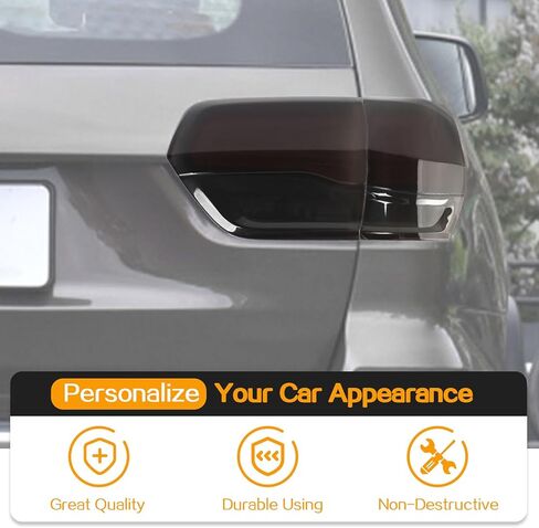 Hoolcar Tail Light Lamp Cover Guard Taillight Trim Bezel Frame Decor Exterior Accessories Compatible with Jeep Grand Cherokee 2014-2020, Smoked Black in Saudi Arabia
