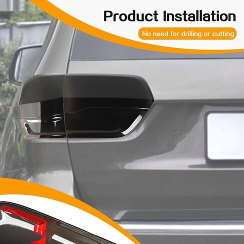 Hoolcar Tail Light Lamp Cover Guard Taillight Trim Bezel Frame Decor Exterior Accessories Compatible with Jeep Grand Cherokee 2014-2020, Smoked Black in Saudi Arabia