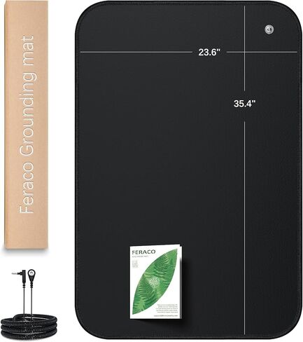 Feraco Grounding Mat للسرير، وسادة تأريض كبيرة للنوم، وتخفيف الألم، والالتهاب، والطاقة المتوازنة والرفاهية العامة، 35.4 بوصة × 23.6 بوصة، ورقة علاج عالمية، سلك مضاد للتشابك متضمن in Kuwait