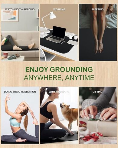 Feraco Grounding Mat للسرير، وسادة تأريض كبيرة للنوم، وتخفيف الألم، والالتهاب، والطاقة المتوازنة والرفاهية العامة، 35.4 بوصة × 23.6 بوصة، ورقة علاج عالمية، سلك مضاد للتشابك متضمن in Kuwait