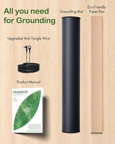 Feraco Grounding Mat للسرير، وسادة تأريض كبيرة للنوم، وتخفيف الألم، والالتهاب، والطاقة المتوازنة والرفاهية العامة، 35.4 بوصة × 23.6 بوصة، ورقة علاج عالمية، سلك مضاد للتشابك متضمن in Kuwait