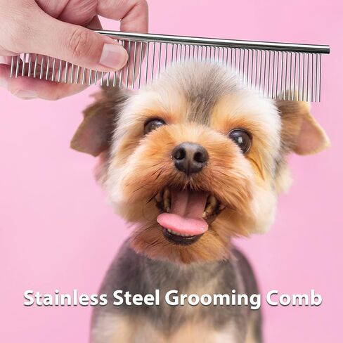 Hansprou 5 in 1 Stainless Steel Dog Scissors Grooming kit, Pet Grooming Scissor with Grooming Comb, Nail Clippers, and Nail File for Dogs, Cats, and Other Animals in Kuwait