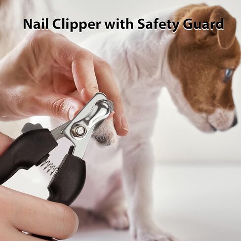 Hansprou 5 in 1 Stainless Steel Dog Scissors Grooming kit, Pet Grooming Scissor with Grooming Comb, Nail Clippers, and Nail File for Dogs, Cats, and Other Animals in Kuwait