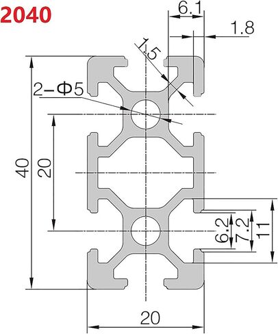 CHUANGNENG 2PCS 1000mm 2040 Aluminum Extrusion Profile European Standard T Type Anodized Linear Rail for 3D Printer and CNC DIY Laser Engraving Machine, Length 1000mm (39.37inch) in Saudi Arabia