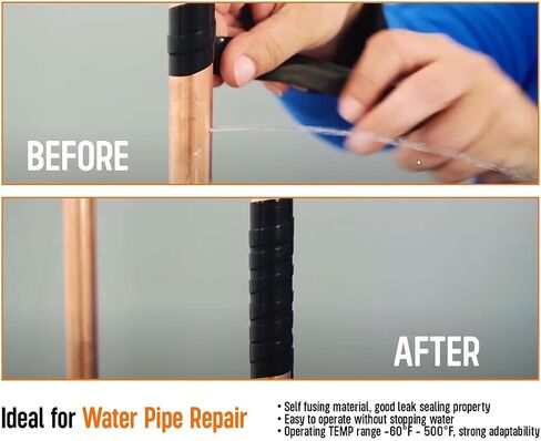 Magic Self-Fusing Silicone Rubber Tape - Waterproof Sealing for Plumbing Hose/Pipe Leaks, Soft Grip for Pull-Up Bars Dumbbells Gym Equipment Tool Wrap Electrical Cable Bandage Cord Management Straps in Saudi Arabia