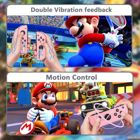 KDAWRO Compatible with Nintendo Switch Controller, Wireless Switch L/R Controller with Double Vibration Support Wake-up and Screenshot-Pink in Kuwait