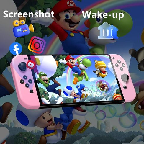 KDAWRO Compatible with Nintendo Switch Controller, Wireless Switch L/R Controller with Double Vibration Support Wake-up and Screenshot-Pink in Kuwait