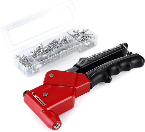Arrow Fastener SHRTKIT-AM Rivet Tool Kit with RT300S Headless Riveter for Auto Body Repair, HVAC, Drop Ceiling Grids, and Sheet Metal Work, includes 100 Rivets and 3 Drill Bits, Black/Red in Saudi Arabia