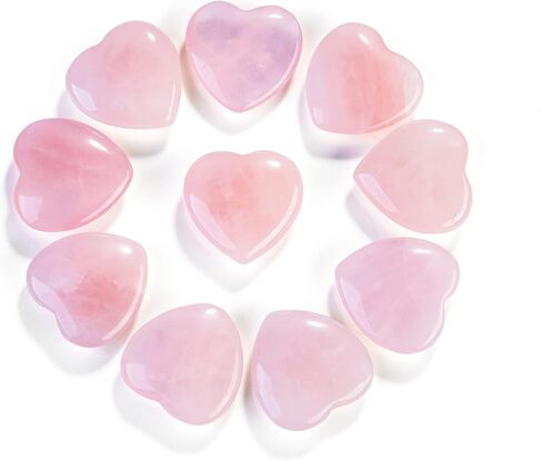 Jovivi 10Pcs 0.8 Inch Heart Crystals Healing Stones Natural Amethyst Heart Love Polished Gemstone Carved Palm Worry Stone Reiki Energy Balancing Meditation Gift in Kuwait
