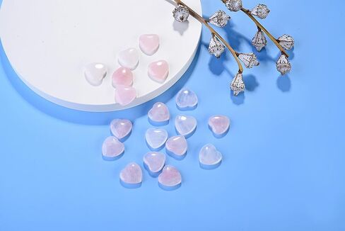 Jovivi 10Pcs 0.8 Inch Heart Crystals Healing Stones Natural Amethyst Heart Love Polished Gemstone Carved Palm Worry Stone Reiki Energy Balancing Meditation Gift in Kuwait