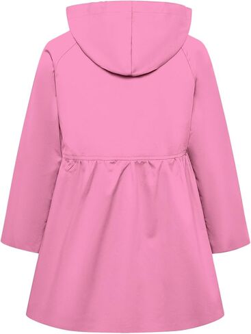 Betusline Girl's Trench Coat, Single Breasted Windbreaker Hoodie Jacket Dress Coat Outerwear for Girl,1# Pink,6-7 Years = Tag 130 in Saudi Arabia
