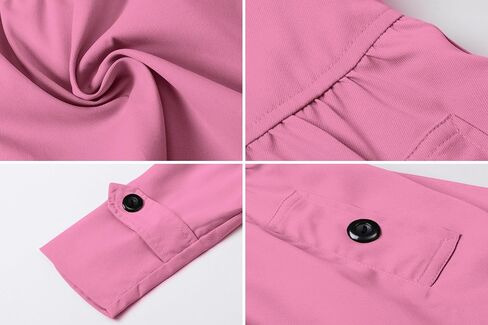 Betusline Girl's Trench Coat, Single Breasted Windbreaker Hoodie Jacket Dress Coat Outerwear for Girl,1# Pink,6-7 Years = Tag 130 in Saudi Arabia