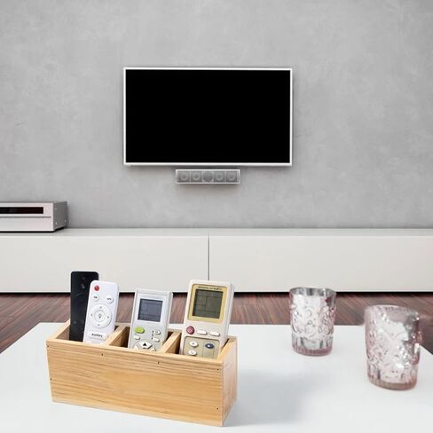 منظمات وإكسسوارات المكتب الخشبية من Useekoo، حامل أقلام رصاص خشبي 3 حجرات، حامل ريفي للتحكم عن بعد، لوازم مكتبية خشبية للمنزل والمدرسة وصالون الحلاقة - عتيقة in Kuwait