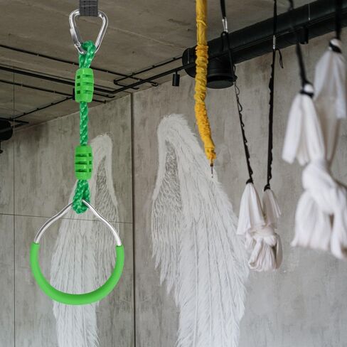 حلقة الجمباز لتسلق النينجا البرتقالية للأطفال، ملحقات حبل الارتخاء، حلقات عوائق على شكل قرد معلقة للعب في الفناء الخلفي في الهواء الطلق in Kuwait