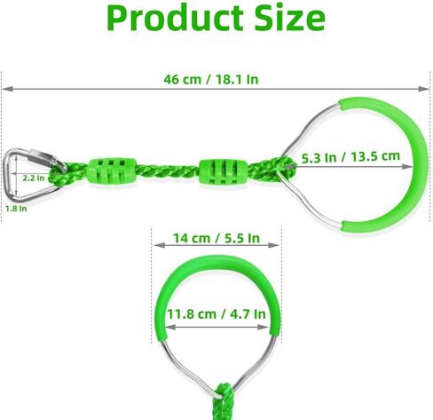 حلقة الجمباز لتسلق النينجا البرتقالية للأطفال، ملحقات حبل الارتخاء، حلقات عوائق على شكل قرد معلقة للعب في الفناء الخلفي في الهواء الطلق in Kuwait