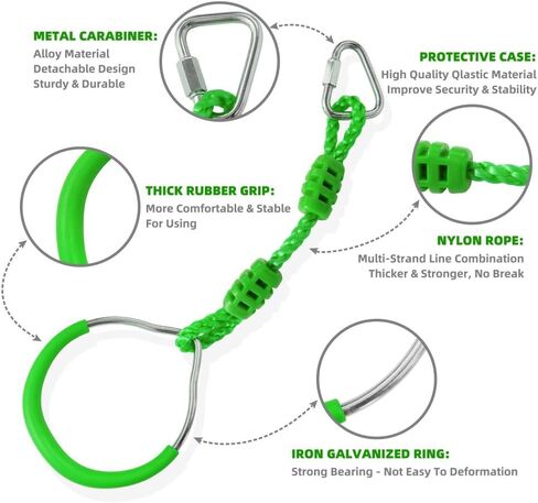 حلقة الجمباز لتسلق النينجا البرتقالية للأطفال، ملحقات حبل الارتخاء، حلقات عوائق على شكل قرد معلقة للعب في الفناء الخلفي في الهواء الطلق in Kuwait