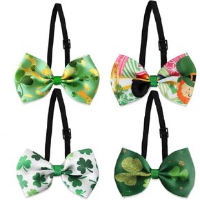 ربطة عنق سانت باتريك الخضراء للرجال قابلة للتعديل - ربطة عنق على شكل أوراق البرسيم مربوطة مسبقًا لعيد الفصح والولائم وملابس الحفلات in Kuwait