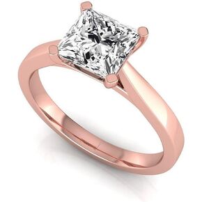 خاتم خطوبة سوليتير من الذهب عيار 1 قيراط معتمد من IGI Princess Lab Grown Diamond (E، VVS2) in Kuwait