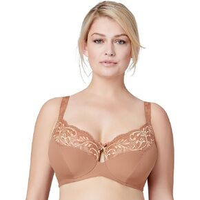 Bramour by Glamorise Womens Full Figure Plus Size Luxury Underwire Low Cut Keyhole Bra - Tribeca #7006Full Coverage Bra in Saudi Arabia
