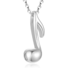 Music Note Urn Necklaces for Ashes Stainless Steel Musical Note Cremation Keepsake Jewelry Locket Cremation Urn Pendant Necklace Memorial Ash Jewelry for Keepsake Gift in Kuwait