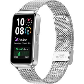 حزام ساعة معدني من الفولاذ المقاوم للصدأ متوافق مع سوار Huawei Band 10/9/8 الرياضي البديل للرجال والنساء in Kuwait