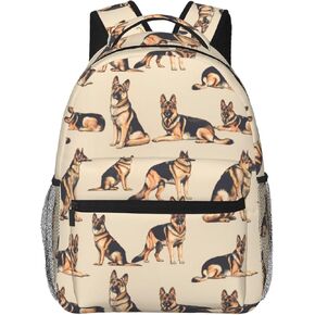 حقيبة ظهر الراعي الألماني، حقائب ظهر خفيفة الوزن للسفر والعمل المدرسي والرياضة، حقيبة ظهر كلب كرتونية واقعية هدية للأطفال والبنات والأولاد، كتب كمبيوتر محمول للجرو، حقيبة يومية كاجوال، 11.4 × 5.9 × 15.7 بوصة in Kuwait