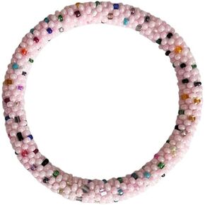 سوار ويجسبيديا كروشيه من الخرز الزجاجي نيبال بوهو - وردي in Kuwait