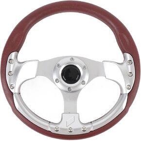 13inch Racing Steering Wheel, PU Leather Race Style Steering Wheel with Aluminum Spokes, Universal 6 Bolts Car Sport Steering Wheels (Red) in Kuwait