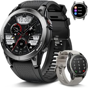 ساعة ذكية للرجال GPS للياقة البدنية: 1.43 بوصة AMOLED Military Make الرد على المكالمات والجري، ساعات رجالية رقمية مقاومة للماء، هاتف Android، iPhone، Samsung، متتبع الخطوات، SpO2، مراقب معدل ضربات القلب in Kuwait