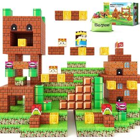 Magnetic Blocks Building Toys 108PCS - Build Mine Magnet World Set, Magnetic Toys for Boys & Girls Ages 3-5 5-7 8-10, Buildable Game Elements Gifts in Kuwait