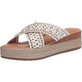 Women's Exa-Italy Wedge Sandal, Whiskey Leather, 9.5 in Kuwait